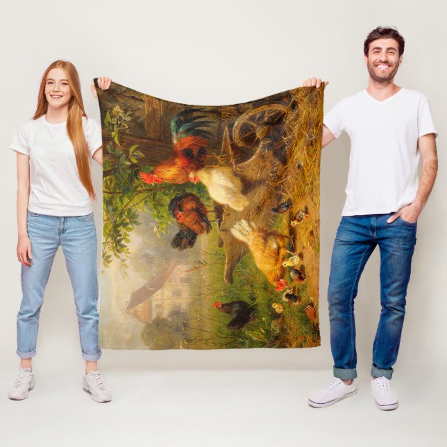 A Watchful Öga Carl Jutz 1916 Farmyard Fleecefilt (På plats)