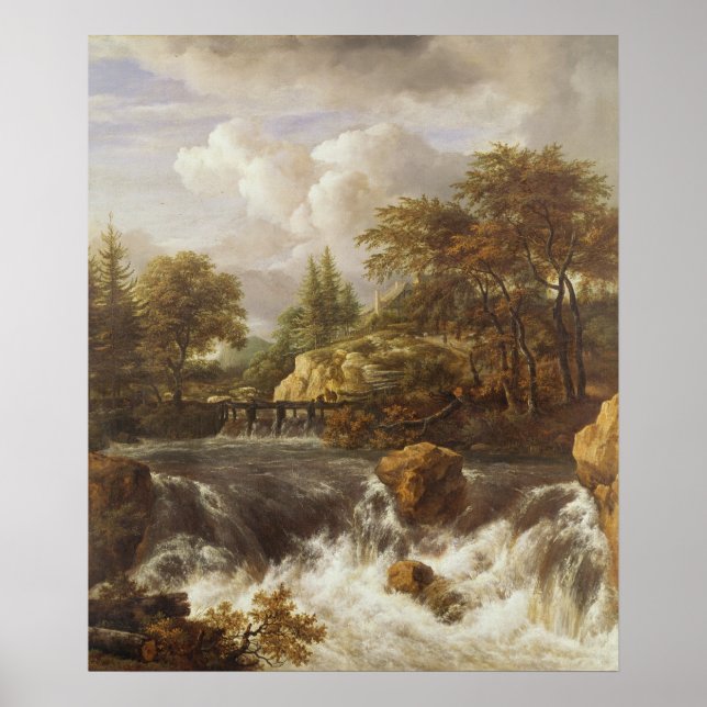 A Waterfall i Rocky Ligcape, 1660-70 Poster (Framsidan)