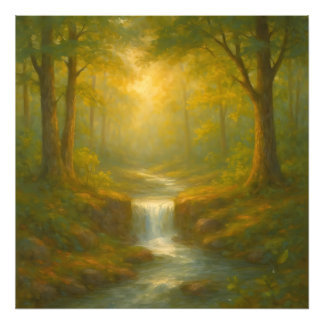 A Waterfall's Whisper in Eternal Nature Fototryck