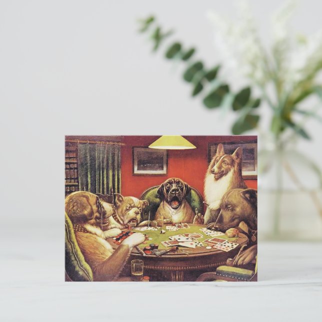 A Waterloo, Dogs Playing Poker, Vykort (Stående Fram)