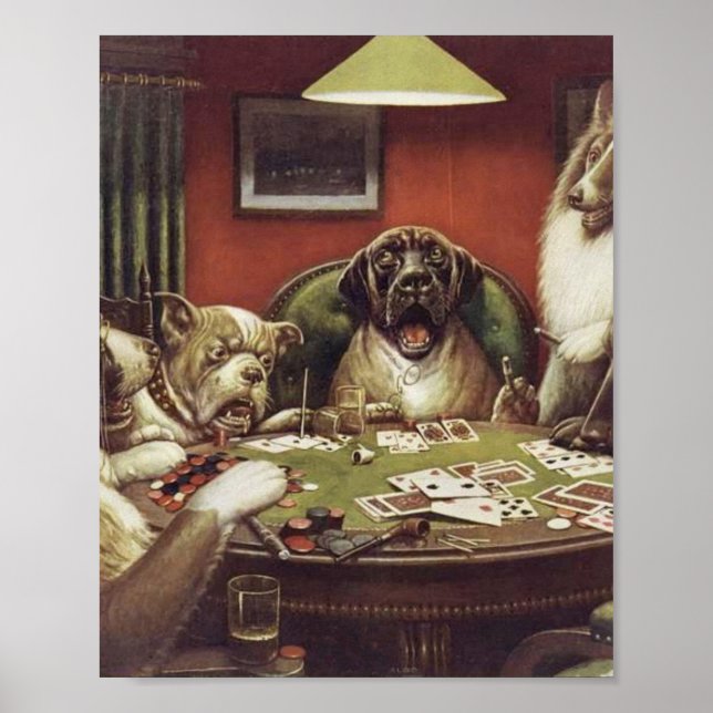 A Waterloo - Hundar spelar Poker - Cassius Coolidg Poster (Framsidan)