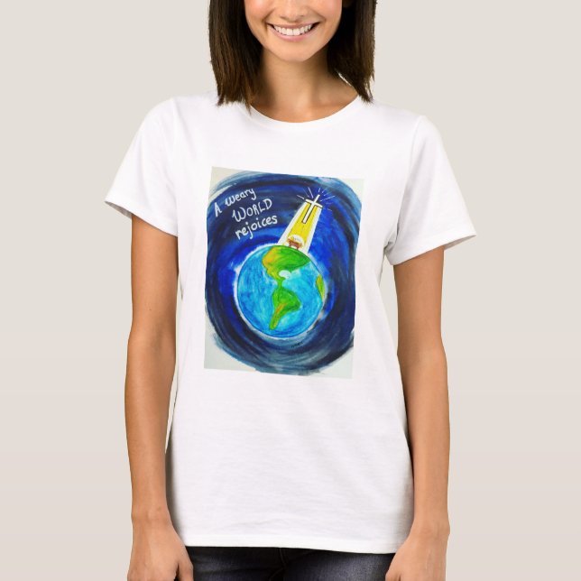 A Weary World Rejoices jul T-shirt (Framsida)