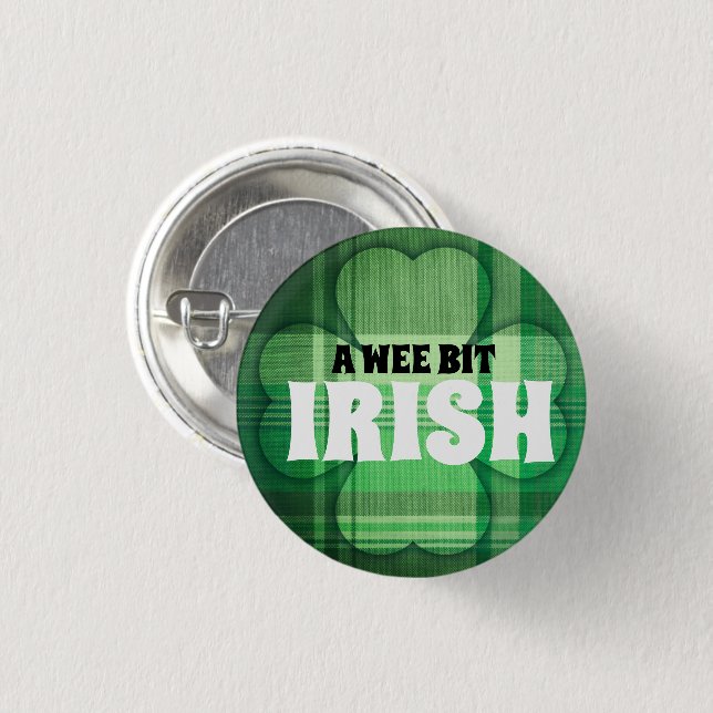 A Webit Irish grönt plaid rock Knapp (Framsida & baksida)