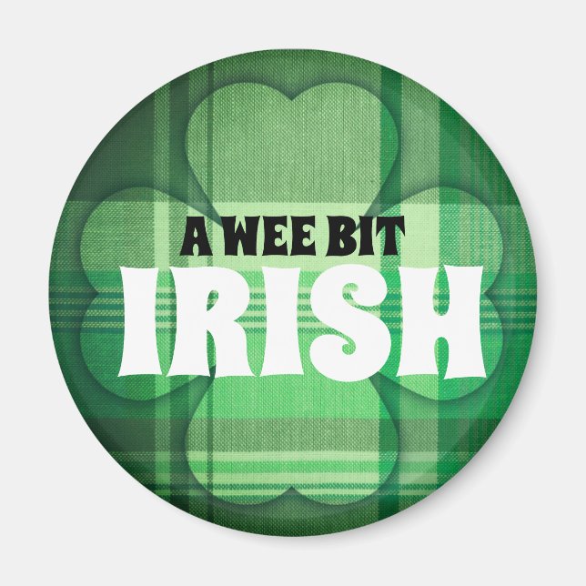 A Webit Irish grönt plaid rock Magnet (Framsidan)