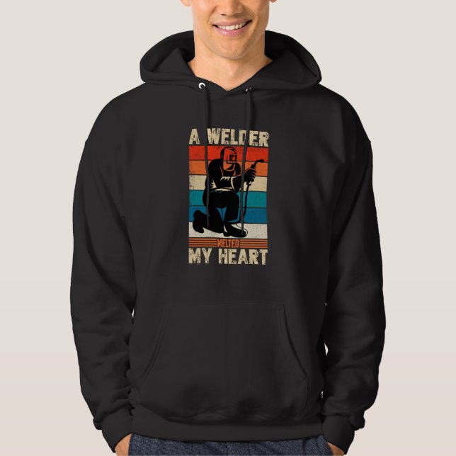 A Welder Melted My Heart Welder  1 Hoodie (Framsida)