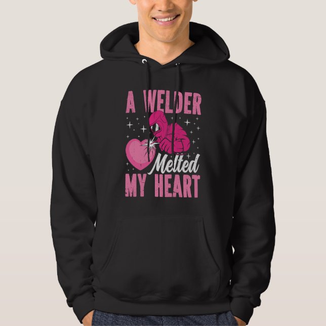 A Welder Melted My Heart Welding Mask  1 Hoodie (Framsida)