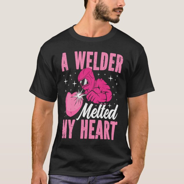 A Welder Melted My Heart Welding Mask  1 T Shirt (Framsida)