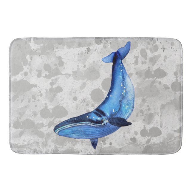 A Whale on Grunge Papper Struktur med Grått Stänk Badrumsmatta (Framsidan)