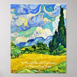 "A WHEATFIELD" AV VINCENT VAN GOGH POSTER