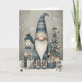 A Whimsical Gnome Christmas Helgkort