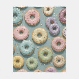 A Whimsical Pastel Donut Dream Fleecefilt