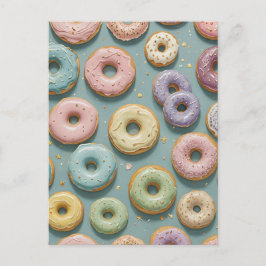 A Whimsical Pastel Donut Dream Helg Vykort