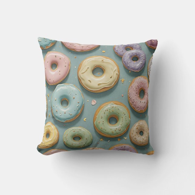 A Whimsical Pastel Donut Dream Kudde (Framsida)