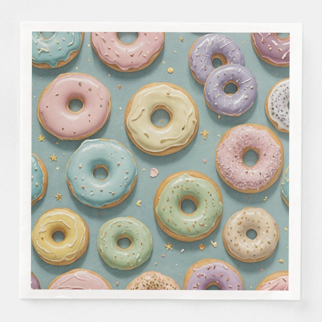 A Whimsical Pastel Donut Dream Pappersservett (Framsida)