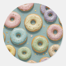 A Whimsical Pastel Donut Dream Runt Klistermärke