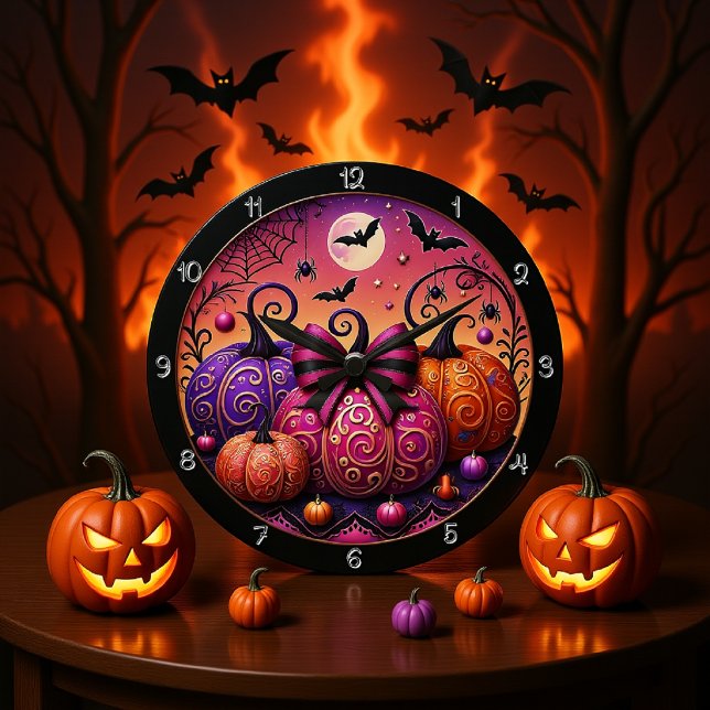 A Whimsique and Spooky Rosa Pumpkin Stor Klocka (Skapare uppladdad)