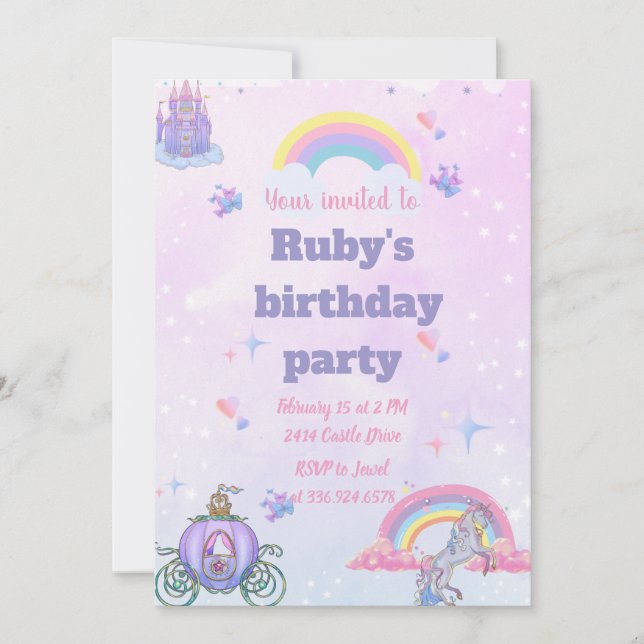 A Whimsiskt, sagolöst slott och encorn inbjudan (Framsida)