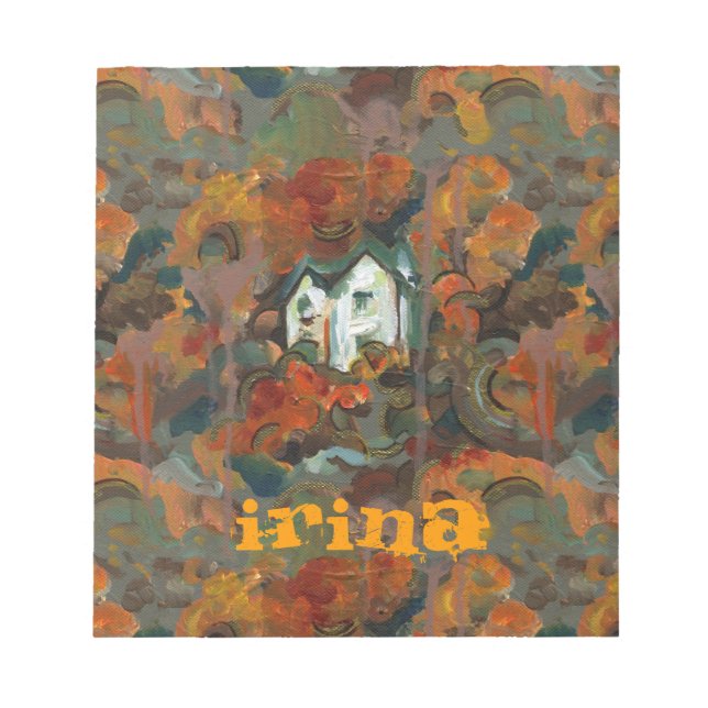 A White House & Autumn Träd Anteckningsblock (Framsida)