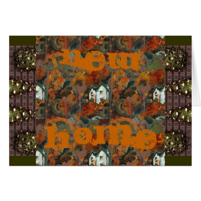 A White House & Autumn Träd Hälsningskort (Framsidan Horizontal)