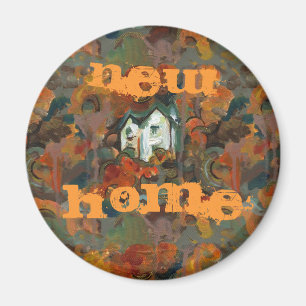 A White House & Autumn Träd Magnet