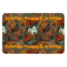 A White House & Autumn Träd Magnet