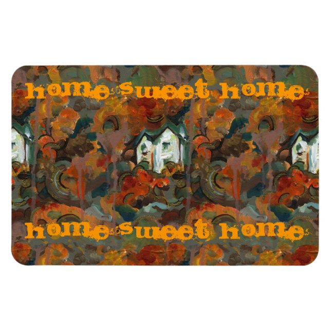 A White House & Autumn Träd Magnet (Horisontell)