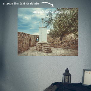 A White Lighthouse och Olive Träd Poster