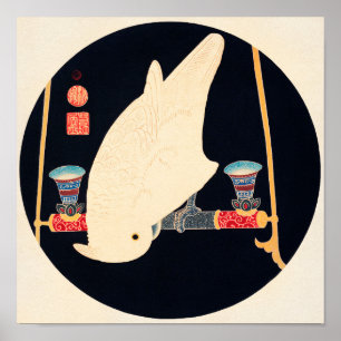 A White Macaw Illustration av Ito Jakuchu Poster