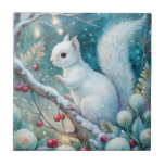 A White Squirrel Kakelplatta<br><div class="desc">A gorgeous white squirrel in winter</div>