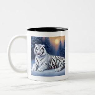 A White Tiger Sitta i Snö Coffee Mugg