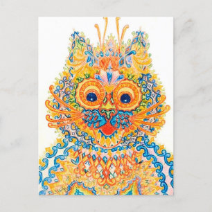 A Wide Eyed Cat, Louis Wain Vykort