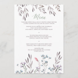 A Wildblomma Bröllop Menu Meny