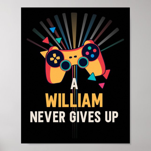 A William Aldrig Ge Up - Spel Namn Gamer Poster (Framsidan)