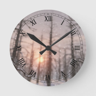A Winter Nattes Dream Clock Rund Klocka