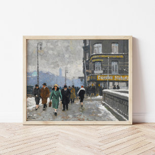 A Winter Street   Paul Fischer Poster
