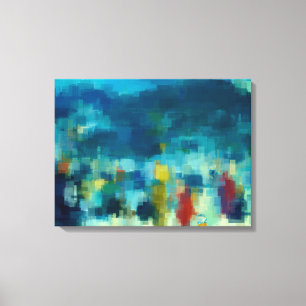 A Winters Out Abstrakt Cubist Stil Artwork Canvastryck