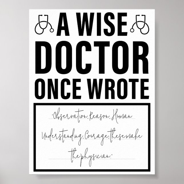 A Wise Doktor Gång Wrote - Funny Doktor som säger Poster (Framsidan)