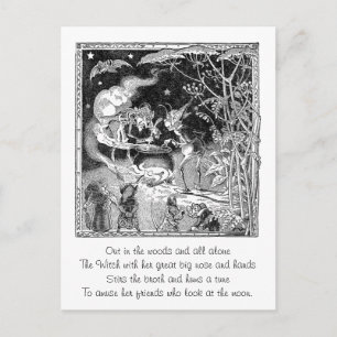 A Witch Brews for Forest Friends Vykort