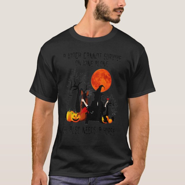 A Witch Cannot Survive On Wine Alone She Also Need T Shirt (Framsida)