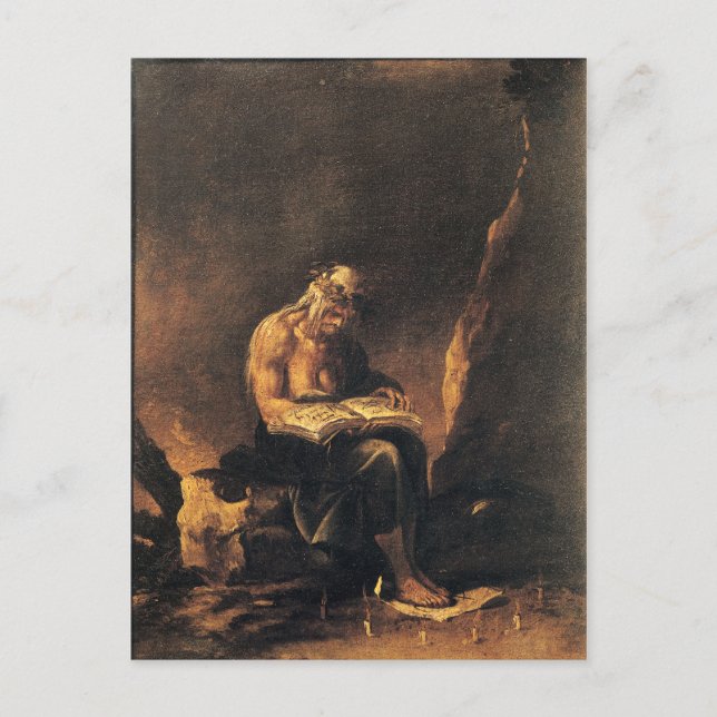 A Witch - Salvatore Rosa (1646) Vykort (Framsida)