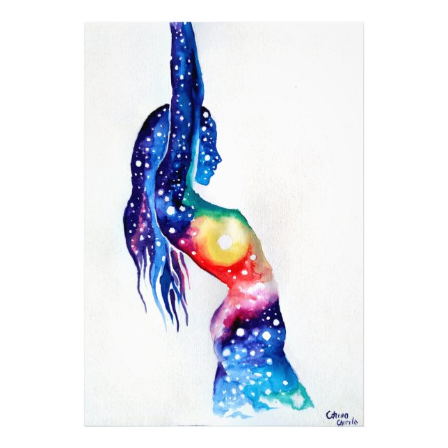 A woman and the universe inside her soul   fototryck (Framsidan)