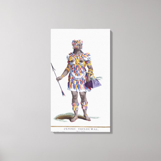 A Woman från Honduras, 1780 (färgadens gravläggnin Canvastryck (Framsida)