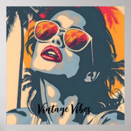 A Woman i Retro Stil Poster