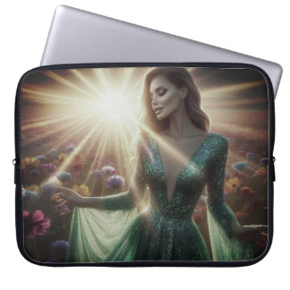 A Woman in the Green Dress Laptop Electronics Bag Laptop Fodral
