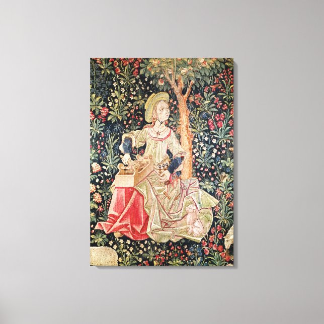 A Woman Spinning Canvastryck (Framsida)