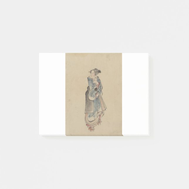 A Woman Walking - Hokusai Katsushika - 1850 Post-it Block (Framsida)