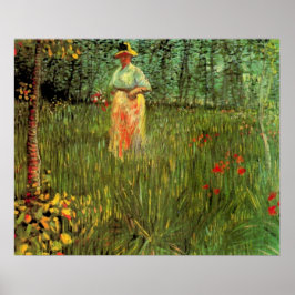 A Woman Walking in a Garden by Vincent van Gogh Poster