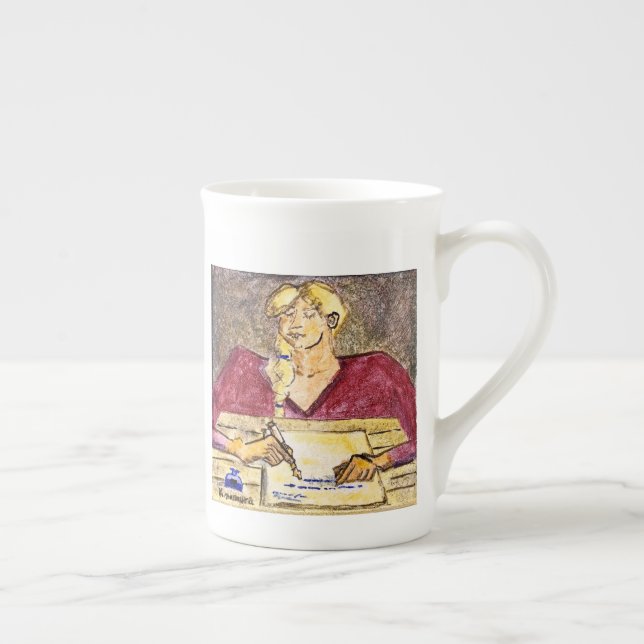A Woman Writing a Letter Benporslin Mugg (Höger)