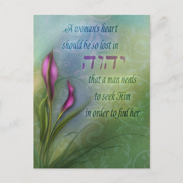 A Womans Heart - Calla Lily Vykort (Framsida)