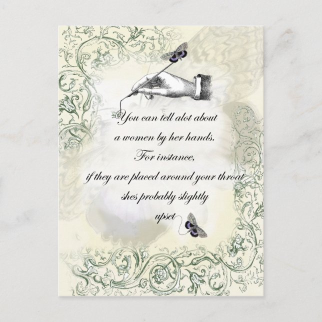 "A Women ans händer" Citat Vykort (Framsida)